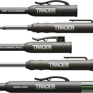 TRACER Deep Hole Construction Pencil with 6X Replacement Lead Pack and accompanying Site Holsters All-in-one Marking Kit