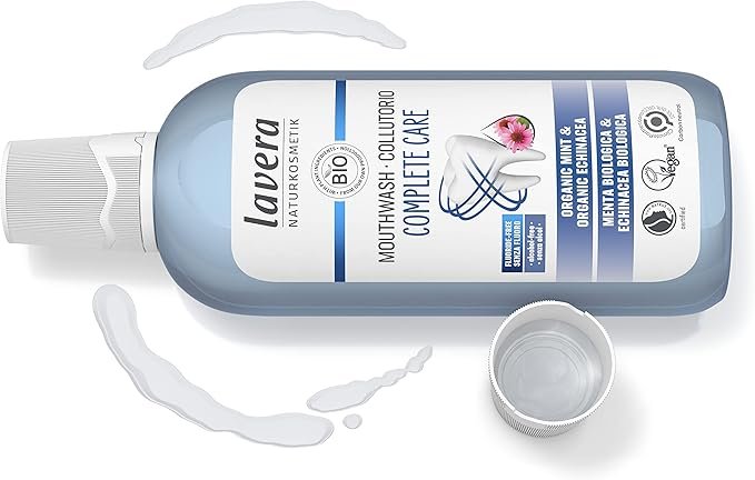 lavera Complete Care Mouthwash - with organic Mint & organic Echinacea flouride- & alcohol-free - vegan - organic (1 x 400 ml)