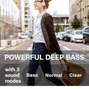 JVC HA-Z37W-W Wireless Bluetooth On Ear Headphones, 35 hours of wireless listening time, Soft ear-pads for a secure and comfortable fit, Bass boost function for dynamic bass sound (on/off) (White)