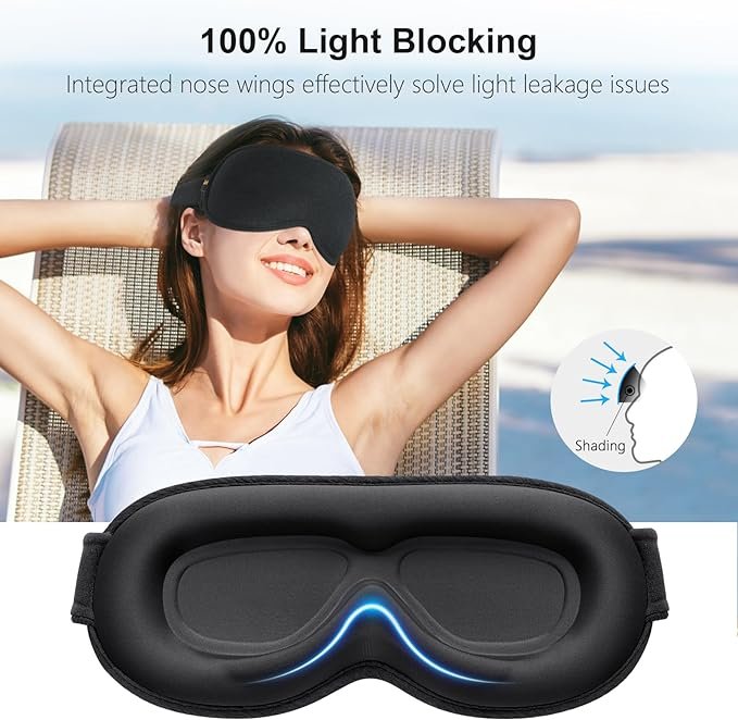 Gritin 100% Blackout Sleep Masks for Women & Men - Zero Eye Pressure Sleeping Eye Mask