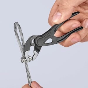 KNIPEX Cobra XS Mini Water Pump Pliers, 100 mm, Nuts to 24 mm Fine Adjustment by Button Push, Edc, 87 00 100