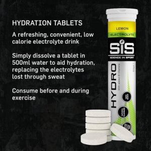 Science In Sport Hydro Hydration Tablets, Gluten-Free, Zero Sugar, Lemon Flavour Plus Electrolytes, 20