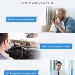 Meross Smart Garage Door Opener, Voice/Remote Control, Compatible with Apple HomeKit Amazon Alexa Google Home SmartThings, Auto Close, with Timer, Add-On to Existing Garage Opener, 2.4GHz WiFi Only