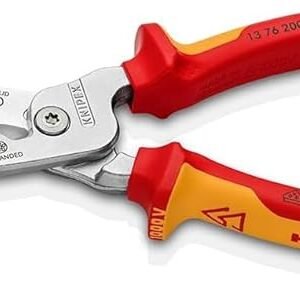 KNIPEX 13 76 200 ME WireStripper Metric Version Insulated with Multi-Component Grips, VDE-Tested Chrome-Plated 200