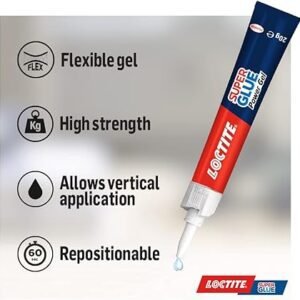 Loctite Super Glue Power Gel 20g, All Purpose Adhesive for Repairs, Super Strong Clear Glue for Various Materials, Superglue for Precise Repairs, 1 x 20g (Packing May Vary)