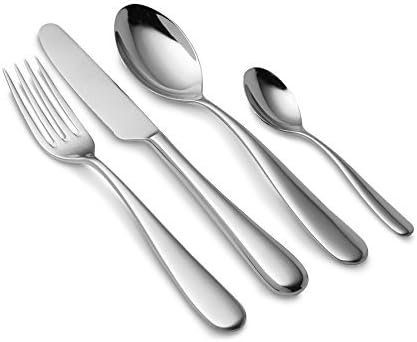 Alessi 5180s24m Nuovo Milano 24-piece monobloc 18/10 polished stainless steel cutlery set, Stainlesssteel