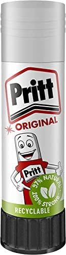 Pritt Glue Stick, Safe & Child-Friendly Craft Glue for Arts & Crafts Activities, Strong-Hold adhesive for School & Office Supplies, 43g (Pack of 5)