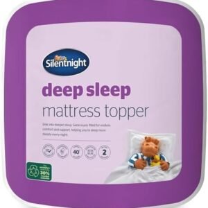 Silentnight Deep Sleep Single Mattress Topper - Best Thick Soft Comfy Toppers For Bed Caravan Campervan Sofa Beds - Machine Washable Hypoallergenic Bed Topper, White