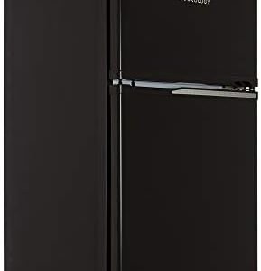 Cookology UCFF87 47cm Freestanding Undercounter Small Fridge Freezer with 2 Doors, 87 Litre, Adjustable Temperature Control, LED Light and a 3 Star Freezer Rating - Black