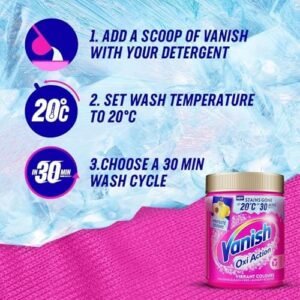 Vanish Gold Oxi Action Laundry Booster & Stain Remover Powder for Colours 1.5 Kg, Back to School, Removes School Stains in Just 30 Minutes, Keeps Colours Bright, Safe on School Uniforms