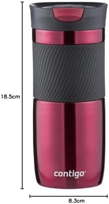 Contigo Byron Snapseal Travel Mug, Stainless Steel Thermal , vacuum flask, leakproof tumbler, coffee mug with BPA free Easy-Clean Lid, 470 ml, Vivacious