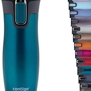 Contigo West Loop Autoseal Travel Stainless Steel Thermal Vacuum Flask, Leakproof Tumbler, Coffee Mug with BPA Free Easy-Clean Lid, 470 ml, Bay