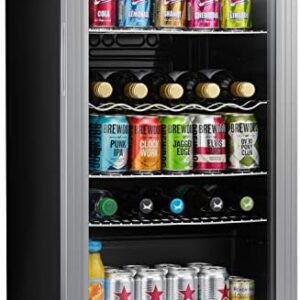 Subcold Super85 LED - Under-Counter Fridge | 85L Beer, Wine & Drinks Fridge | LED Light + Lock and Key | Energy Efficient (Silver, 85L)
