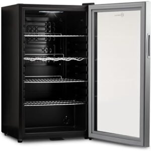 Subcold Super85 LED - Under-Counter Fridge | 85L Beer, Wine & Drinks Fridge | LED Light + Lock and Key | Energy Efficient (Silver, 85L)