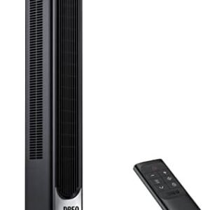 Dreo 42 Inch Tower Fan, 6 Speeds Standing Fan, 7.3m/s Quiet Bladeless Cooling Fan, 90° Oscillating Electric Fan, 4 Modes, 12H Timer, LED Display, Portable Indoor Floor Fan for Bedroom, Home