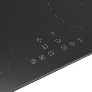 Cookology CIH602 60cm Induction Hob 4 Zone Cooktop, Ceramic Glass, Touch Control, 9 Heat Settings, Child Lock and Auto Switch Off - In Black
