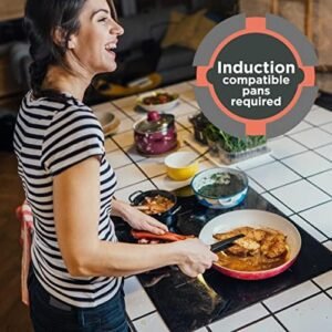 Cookology CIH602 60cm Induction Hob 4 Zone Cooktop, Ceramic Glass, Touch Control, 9 Heat Settings, Child Lock and Auto Switch Off - In Black