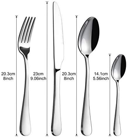 Cutlery Set, BEWOS 32 Piece Stainless Steel Flatware Set, Tableware Silverware Set with Spoon Knife and Fork Set, Service for 8, Dishwasher Safe/Easy Clean, Mirror Polished