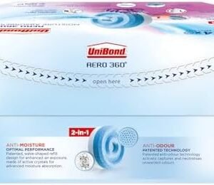UniBond AERO 360° Moisture Absorber Lavender Garden Refill Tab, aromatherapy, ultra-absorbent and odour-neutralising, for AERO 360° Dehumidifier, Condensation Absorbers, 4 Pack (4 x 450g)