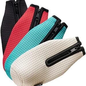 WK ieason Beer Bottle Sleeve Insulators 12oz 330ml Standard Beer Bottle Cooler Covers Zip-up Bottle Jacket 12OZ Beer Bottle Holder Non-Slip Thick Neoprene Sleeves 4Pcs Pack (Black/Red/Blue/Grey)