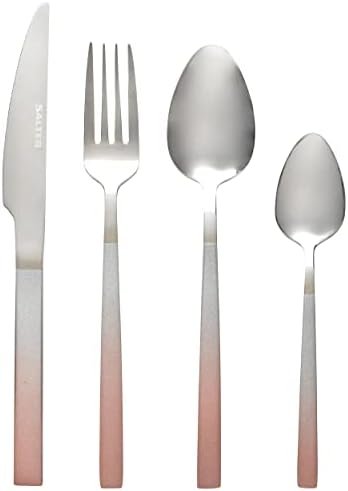 Salter BW10075CTK 16-Piece Stainless Steel Cutlery Set - Full Set Ombre Collection Flatware Service