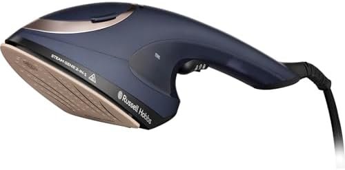 Russell Hobbs Steam Genie 2in1 Handheld Clothes Steamer with Ironing Option, No Ironing Board, Ready to Use in 1m, Power Indicator, 150ml Removable Tank, 3 Attachments, 10m Steam Time, 2000W, 28370