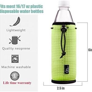 WKieason 16-18oz Neoprene Water Bottle Sleeves Insulators Beverage Bottle Can Sleeves Covers Beer Bottle Sleeves Coolers Holder Non-Slip Neoprene Drink Coolier Sleeves 3PC Pack (Black/Blue/Yellow)