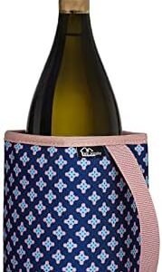 WK IEASON Standard Wine Cooler Sleeves Portable Champagne Insulator Sleeve Can Cooler Beer Cooler Cover- Keeps Wine & Champagne Chilled for Hours (Small Flower Blue)