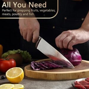 BEWOS 8.3-Inch Chef Knife, Professional Kitchen Knife, Ultra Sharp Chefs Knife Set, Premium Stainless Steel Chef’s Knives for Kitchen, Cooking Knife, Ergonomic Handle, Gift Box