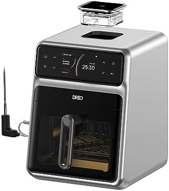 Dreo ChefMaker Combi Fryer, Cook like a pro with just the press of a button, Smart Air Fryer Cooker with Cook probe, Water Atomizer, 3 professional cooking modes, 5.7L