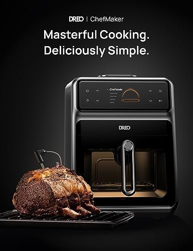 Dreo ChefMaker Combi Fryer, Cook like a pro with just the press of a button, Smart Air Fryer Cooker with Cook probe, Water Atomizer, 3 professional cooking modes, 5.7L