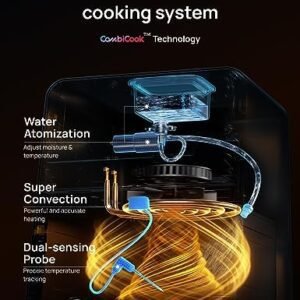 Dreo ChefMaker Combi Fryer, Cook like a pro with just the press of a button, Smart Air Fryer Cooker with Cook probe, Water Atomizer, 3 professional cooking modes, 5.7L