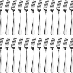 BEWOS Silver Forks 24 Pieces, Stainless Steel Forks Set, 8 Inches (20.3 Cm) Silver Fork Set, Table Forks, Cutlery Forks, Mirror Polished, Dishwasher Safe, Suitable for Household, Restaurant, Canteen