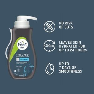 Veet Men Hair Removal Cream, 400ml, Sensitive Skin, Hair Removal Cream For Men, Chest and Body Hair Remover,