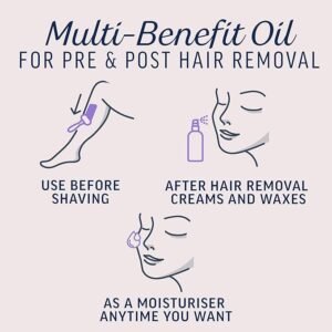 Veet Miraculous Oil, 100ml, Razor Bumps Treatment, Women's Shaving Oil, Dermaplaning Oil For Face, Pre and Post Hair Removal