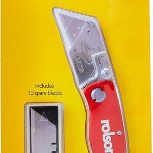 Rolson 62845 Folding Lock-Back Knife, Red, Grey