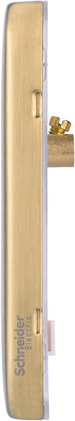 Schneider Electric Lisse Screwless Deco - Single Blank Plate, GGBL8010SB, Satin Brass