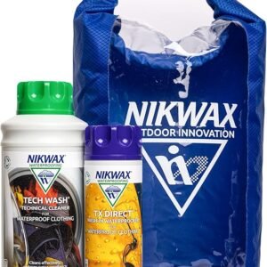 Nikwax Outdoor Protection Kit - cleaning and waterproofing for clothing - includes: Tech Wash 1L | TX.Direct 300ml | FREE 10L Dry Bag