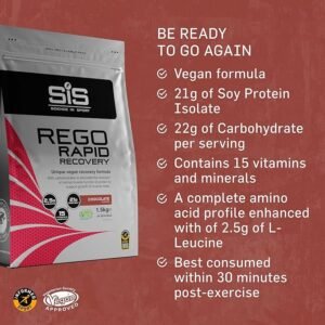 Science In Sport REGO Rapid Recovery Protein Powder | 21g of Protein for Muscle Recovery | Chocolate Flavour, 30 Servings, 1.5Kg