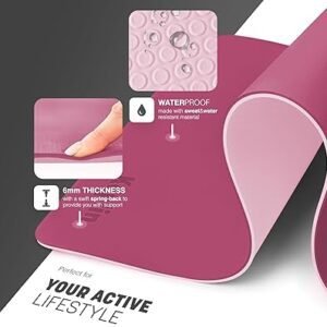 KEPLIN Yoga & Exercise Mat with Carry Strap, Large Non-Slip Comfortable Training & Workout Floor Mat for Home or Outdoor, Gym, Pilates, Gymnastics, HiiT, Stretching & Meditation