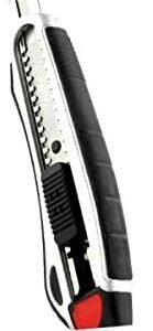 Westcott E-84025 00 18 mm Aluminium Alloy Snap Off Blade Knife with Ergonomic Soft Grip Handle - Black