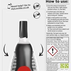 Loctite Super Glue Power Gel, Flexible Super Glue Gel, Superglue with Non-Drip Formula for Vertical Applications, Clear Glue with Precise Nozzle, 2x4g