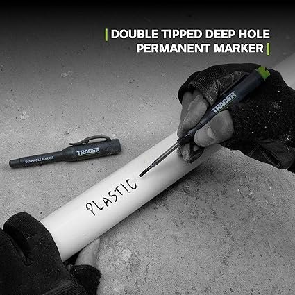 TRACER Deep Hole Construction Pencil with 6X Replacement Lead Pack and accompanying Site Holsters All-in-one Marking Kit