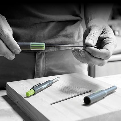 TRACER Deep Hole Construction Pencil with 6x Replacement Lead Pack and accompanying Site Holsters all-in-one Marking Kit