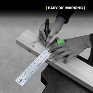 TRACER Carpenters Square 300mm (12 Inch). Carpentry Marking Tool. Try Square with 2 sets of angle lines