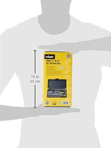 Rolson 36109 40 pc 1/4" & 3/8" Dr. Socket Set