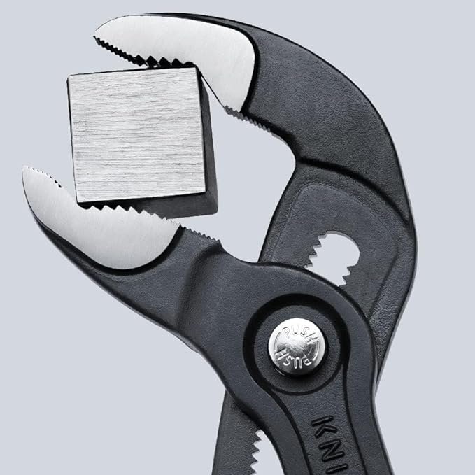 Knipex Cobra® High-Tech Water Pump Pliers grey atramentized, with non-slip plastic coating 180 mm 87 01 180