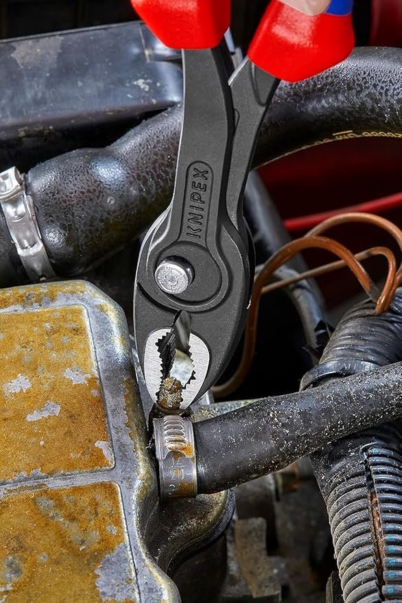 KNIPEX Twingrip Slip Joint Pliers, 200 mm, 4-22 mm, Front Grip and Side Grip Function, Box Joint with Push Button, Gripping Pliers, 82 02 200