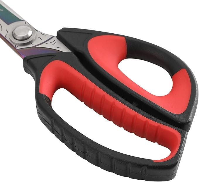 LIVINGO 10" Multipurpose Heavy Duty Scissors, Titanium Coating Ultra Sharp Forged Stainless Steel Tool Industrial Cutting Shears